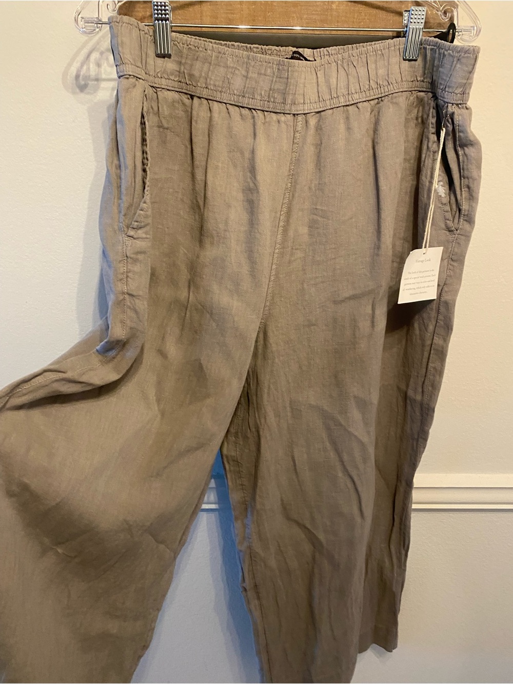 NWT Tahari 💯% Linen Lightweight Wide Leg Cropped Sz XL